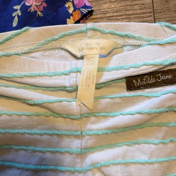 Matilda Jane 12M Baby Girl Floral Swing Top & Striped Leggings Outfit Set - Picture 4 of 5